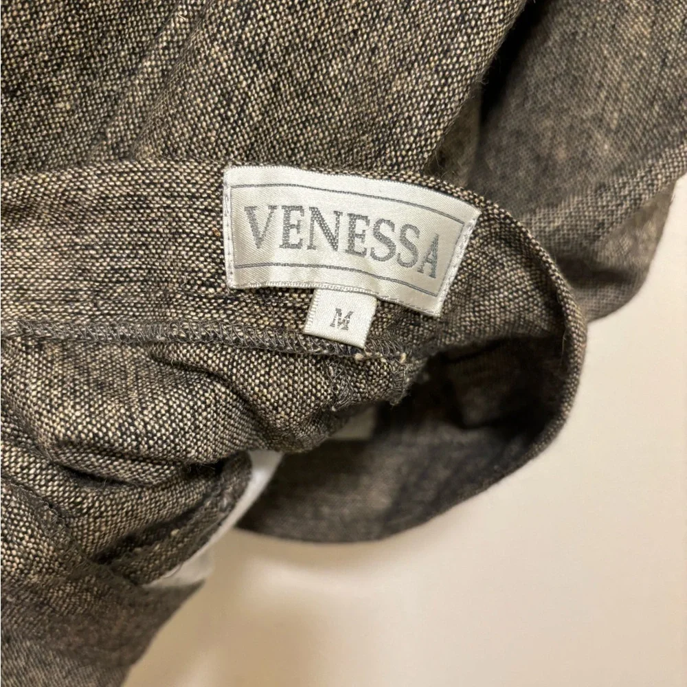 Venessa Tweed Long Sleeve Double Breasted Pantsuit Women's Size M Black/Tan - Picture 9 of 15
